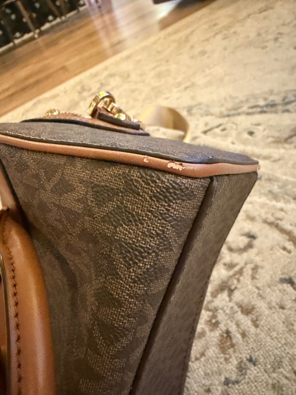 Michael Kors Brown Monogram Crossbody Bag - Picture 4 of 10